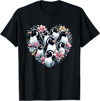 Penguins Love Beautiful Colorful Penguin Art Animal T-Shirt
