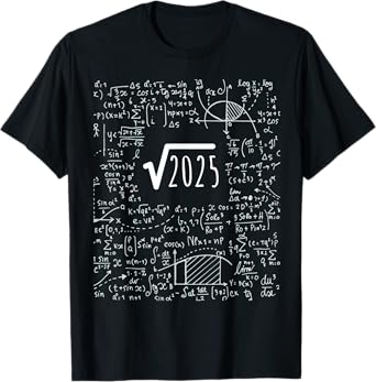 Square Root of 2025 Birthday Gift 45 Years Math T-Shirt