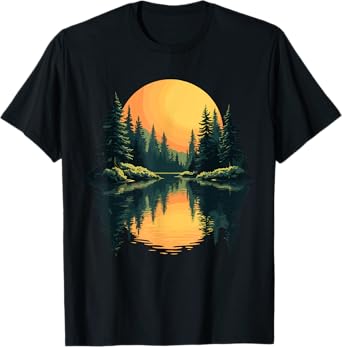 Nature Trees Reflection Forest Trees Outdoor Wildlife T-Shirt
