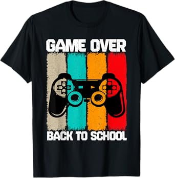 Back To School Vintage For Boys Men Game Over Back To School T-Shirt