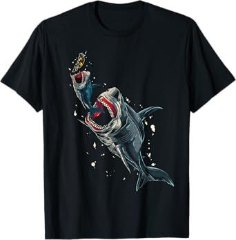Scary Megalodon Scuba Diver Sea Monster Ocean Animal Shark T-Shirt
