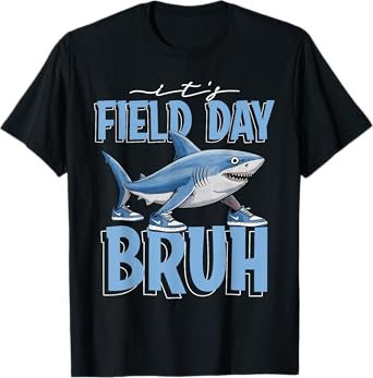 It's Field Day Bruh Funny Kids Shark Meme Wear Sneakers T-Shirt