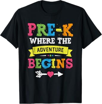 Pre-K Where The Adventure Begins Gift Back To School Teacher T-Shirt