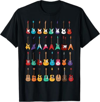 Funny Rock & Roll Guitars Cute Musical Instrument Gift Kids T-Shirt