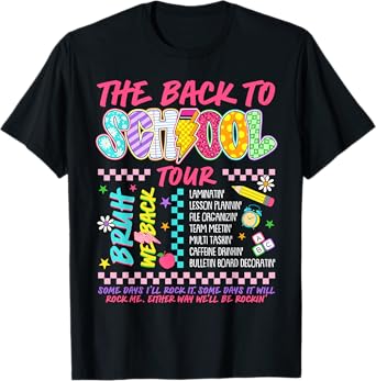 Lightning Bolt ABCD Back To School Tour Bruh We Back Teacher T-Shirt