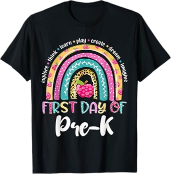 Back To School Shirt Rainbow Happy First Day Of Pre K Gift T-Shirt