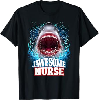Jawesome Nurse Nursing RN Great White Shark Beach Vacation T-Shirt