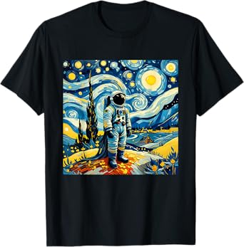 Van Gogh Starry Night Astronaut space lovers T-Shirt