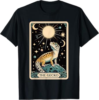 Leopard Gecko Tarot Card Moon Men Women Kids Reptile Lover T-Shirt