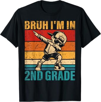 Second Grade Dabbing Boy Bruh i'm in 2nd Grade Student T-Shirt