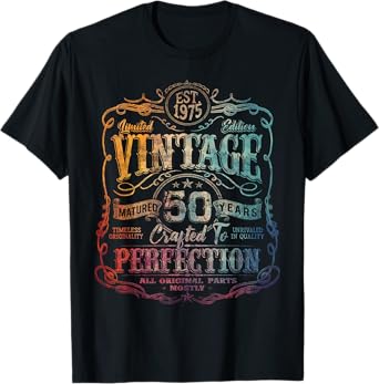 Vintage 1975 Limited Edition Shirt 50 year old 50th Birthday T-Shirt