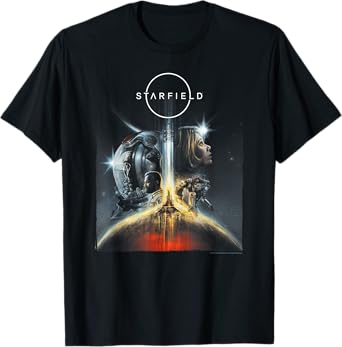 Ripple Junction x Starfield Cover Art Characters Video Game T-Shirt