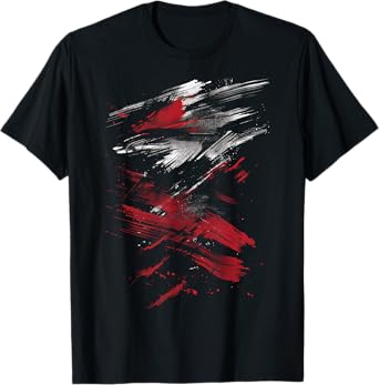 Red And Black Dynamic Splatter Graphic T-Shirt