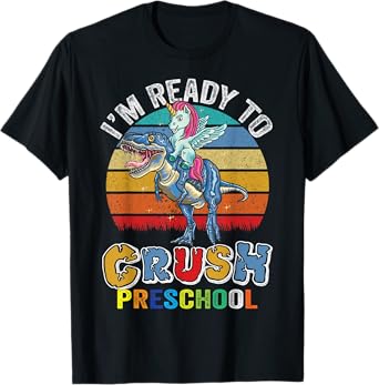 Im Ready To Crush Preschool Dinosaur Unicorn Girls Boys T-Shirt