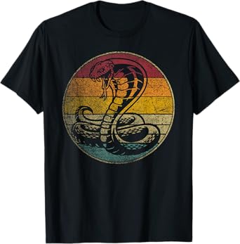 King Cobra Snake Shirt Sun Retro Vintage Reptile 80s 70s T-Shirt