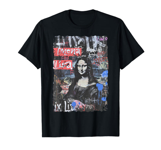 Abstract Graffiti Art Leonardo Da Vinci Art Mona Lisa T-Shirt