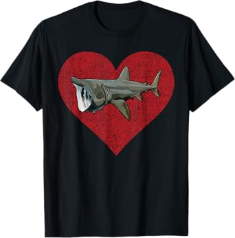 Basking Shark Valentines Day Love Fingerprint T-Shirt