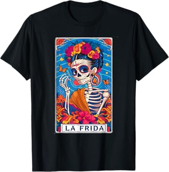 La Frida Tarot Card Mexican Latina Skeleton T-Shirt
