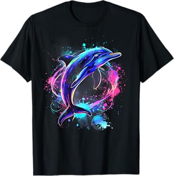 Dolphin Watercolor Sea Ocean Animal Ocean Sea Dolphin T-Shirt