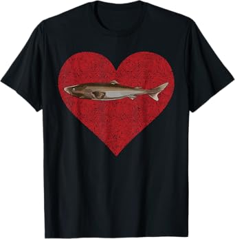 Greenland Shark Valentines Day Love Fingerprint T-Shirt