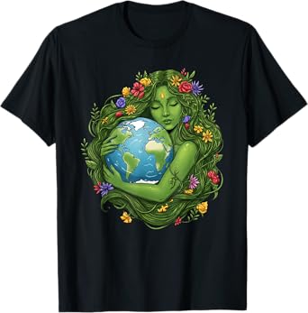 Green Mother Nature Earth Day Planet Earth Mother Women Girl T-Shirt
