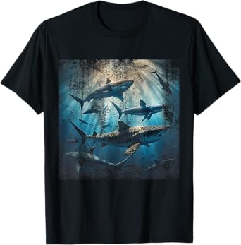 Vintage Shark Lover Week Cool Sharks Ocean Animal Lover T-Shirt