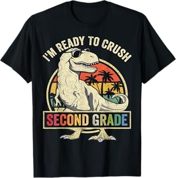 Ready To Crush Second 2nd Grade Dinosaur Back To School Boys T-Shirt