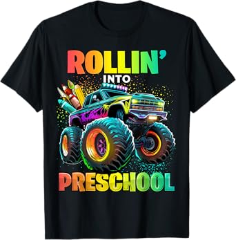 Preschool Monster Truck Back to School First Day of School T-Shirt