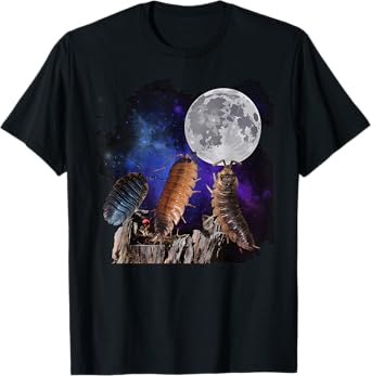 Vintage Three Isopods Howling At The Moon Insect Entomology T-Shirt