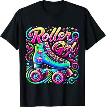 Roller Girl Roller Skates 90s 80s T-Shirt
