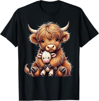 Highland cow design for farmers and highland cow T-Shirt