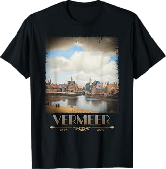 Jan Vermeer View of Delft Baroque Painting Cool Art T-Shirt