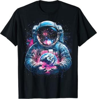 Astronaut Planet Earth Outer Space Galaxy Universe Science T-Shirt