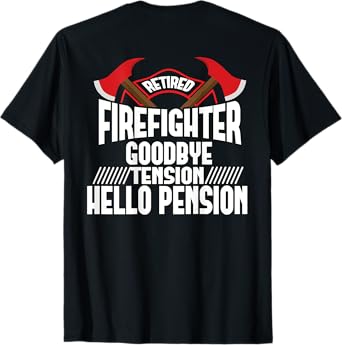 Retired Firefighter Thin Red Line Retirement Party Gift T-Shirt