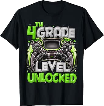 4th Grade Level Unlocked Game On 4th Grade Back To School T-Shirt