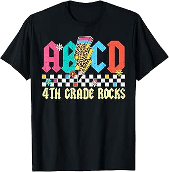 4th Grade For Boys Girls Teacher Fourth Grade Back to School T-Shirt