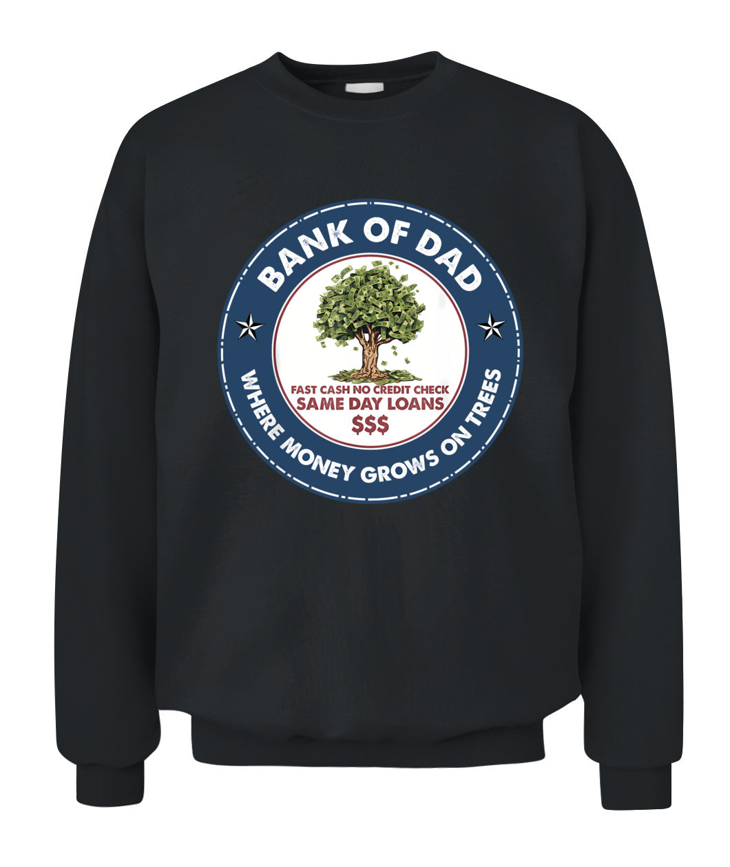 Funny Father Bank Shirt Fast Cash No Credit Check Dad Jokes T-Shirt