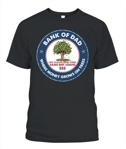 Funny Father Bank Shirt Fast Cash No Credit Check Dad Jokes T-Shirt