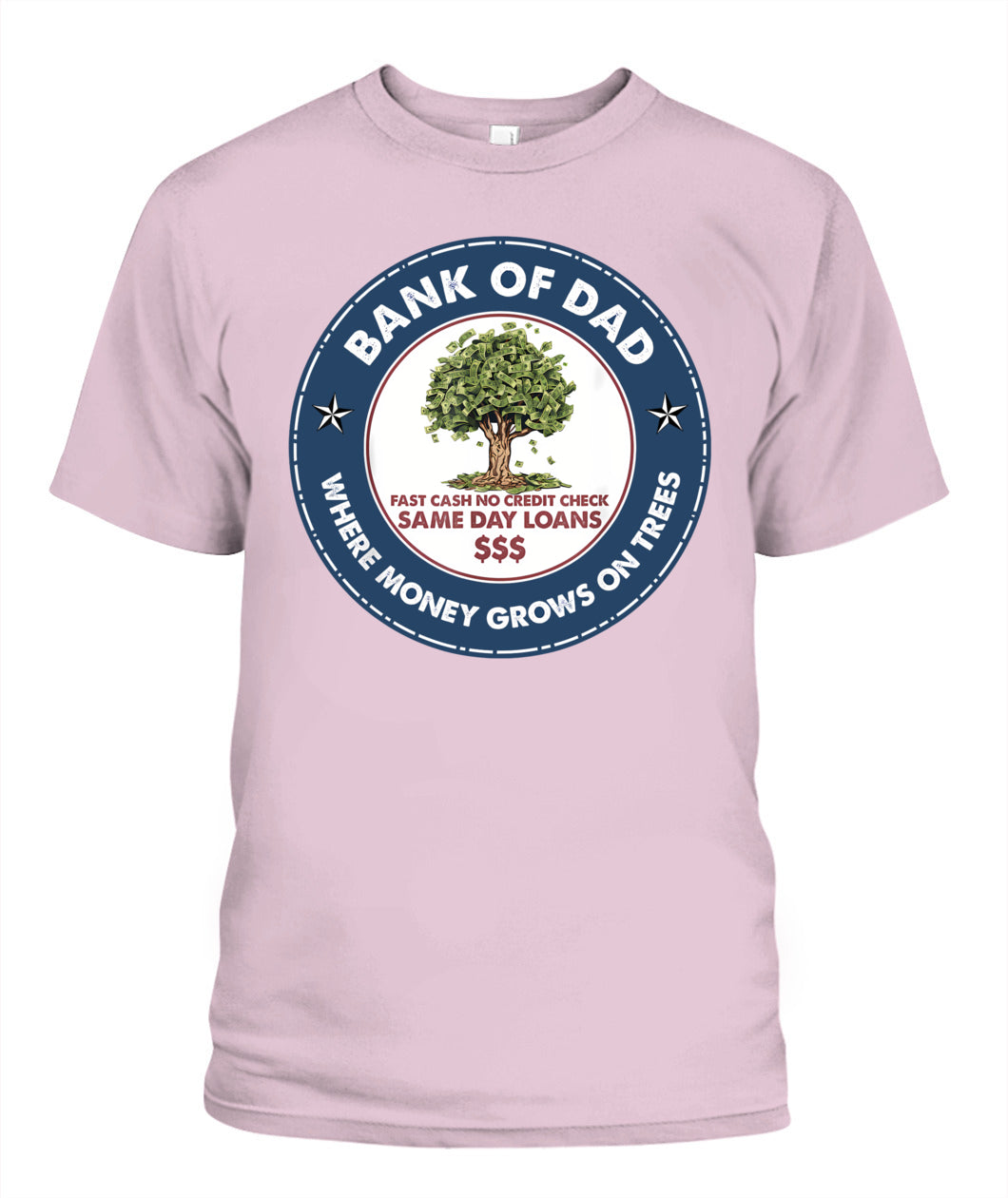 Funny Father Bank Shirt Fast Cash No Credit Check Dad Jokes T-Shirt