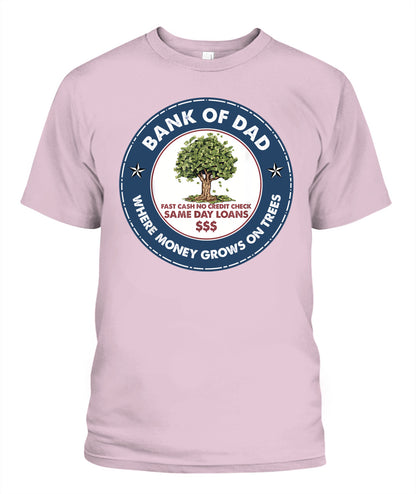 Funny Father Bank Shirt Fast Cash No Credit Check Dad Jokes T-Shirt