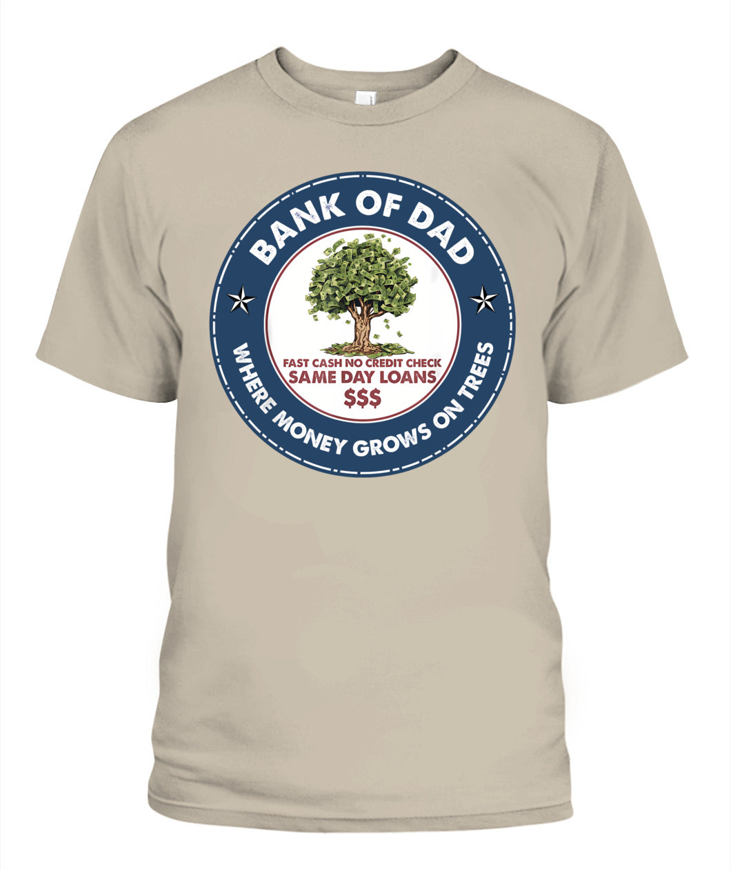 Funny Father Bank Shirt Fast Cash No Credit Check Dad Jokes T-Shirt