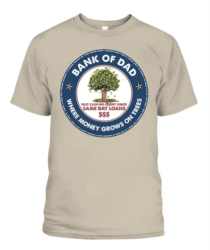 Funny Father Bank Shirt Fast Cash No Credit Check Dad Jokes T-Shirt