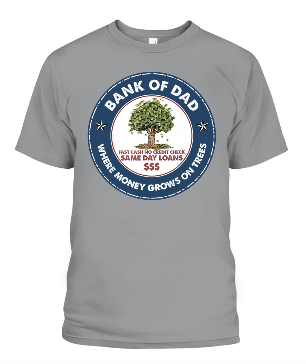 Funny Father Bank Shirt Fast Cash No Credit Check Dad Jokes T-Shirt