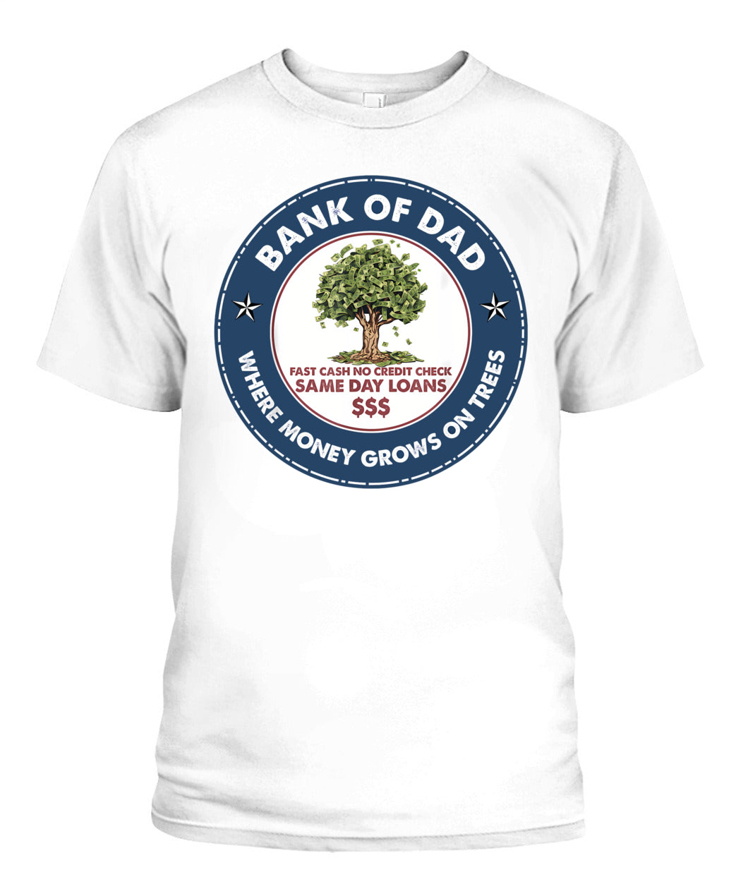 Funny Father Bank Shirt Fast Cash No Credit Check Dad Jokes T-Shirt