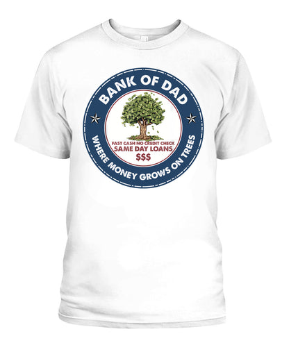 Funny Father Bank Shirt Fast Cash No Credit Check Dad Jokes T-Shirt