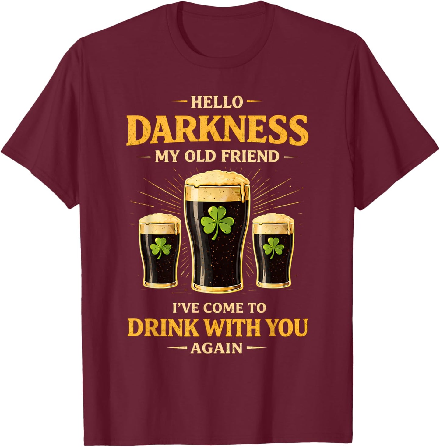 Dark Beer Friend Irish Green Funny St Patricks Day Men Women T-Shirt - T-Shirt | Maroon