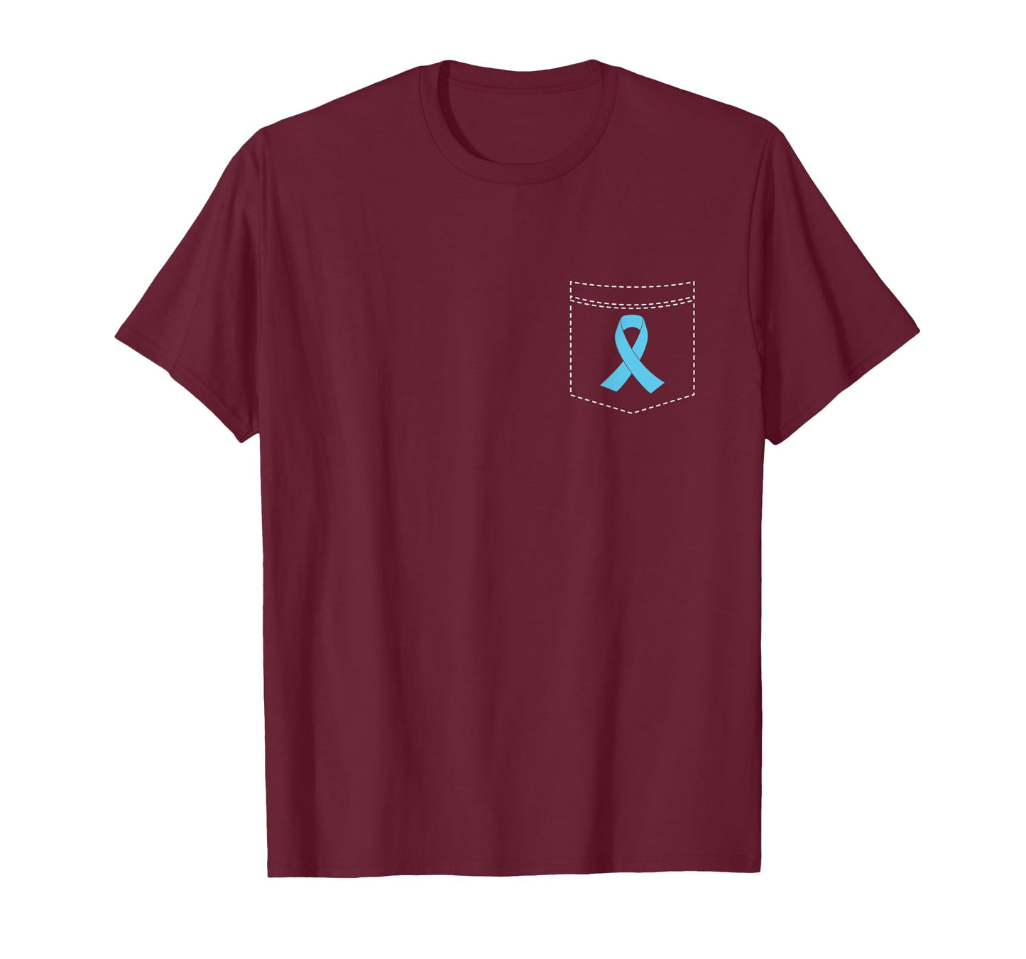 Pocket Light Blue Ribbon Prostate Cancer Awareness T-Shirt