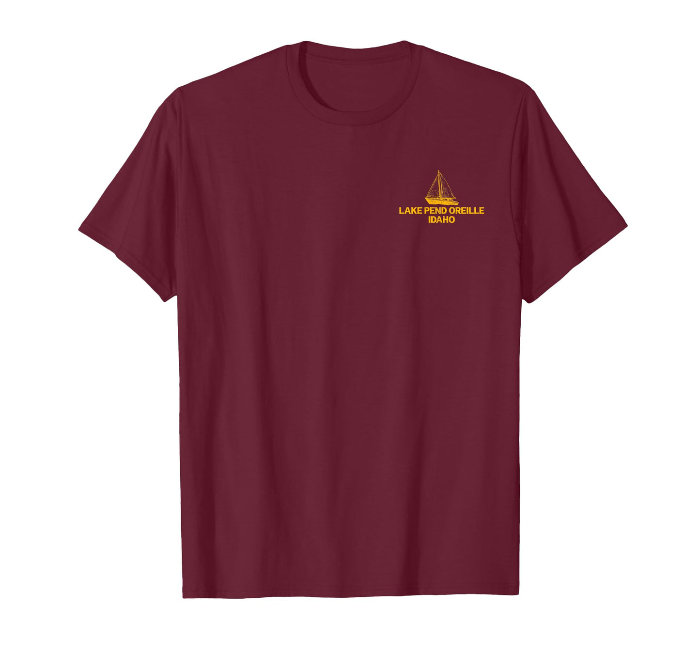 Lake Pend Oreille Idaho Outdoors Vintage Front & Back Print T-Shirt