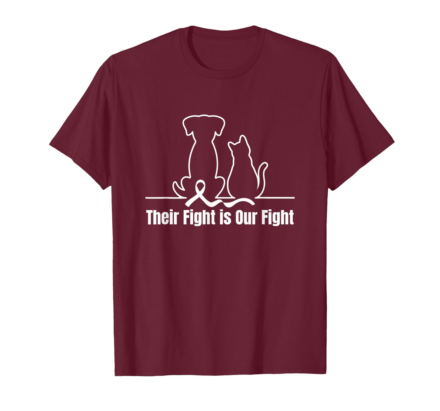 Their Fight is Our Fight Canine Dog Cat Pet Cancer Awareness T-Shirt for Men Women