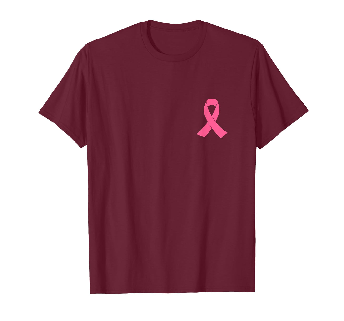 Breast Cancer Awareness Shirt Pink Ribbon On Chest Support T-Shirt